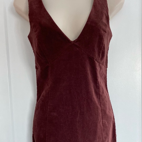 NWT Forever 21 Faux Suede/Woven Knee Length/ Mini Dress,Chocolate Color Size S. - Picture 4 of 5